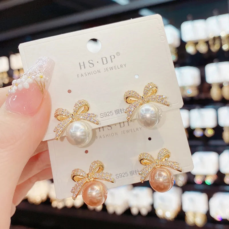 LunaBow Pearl Studs