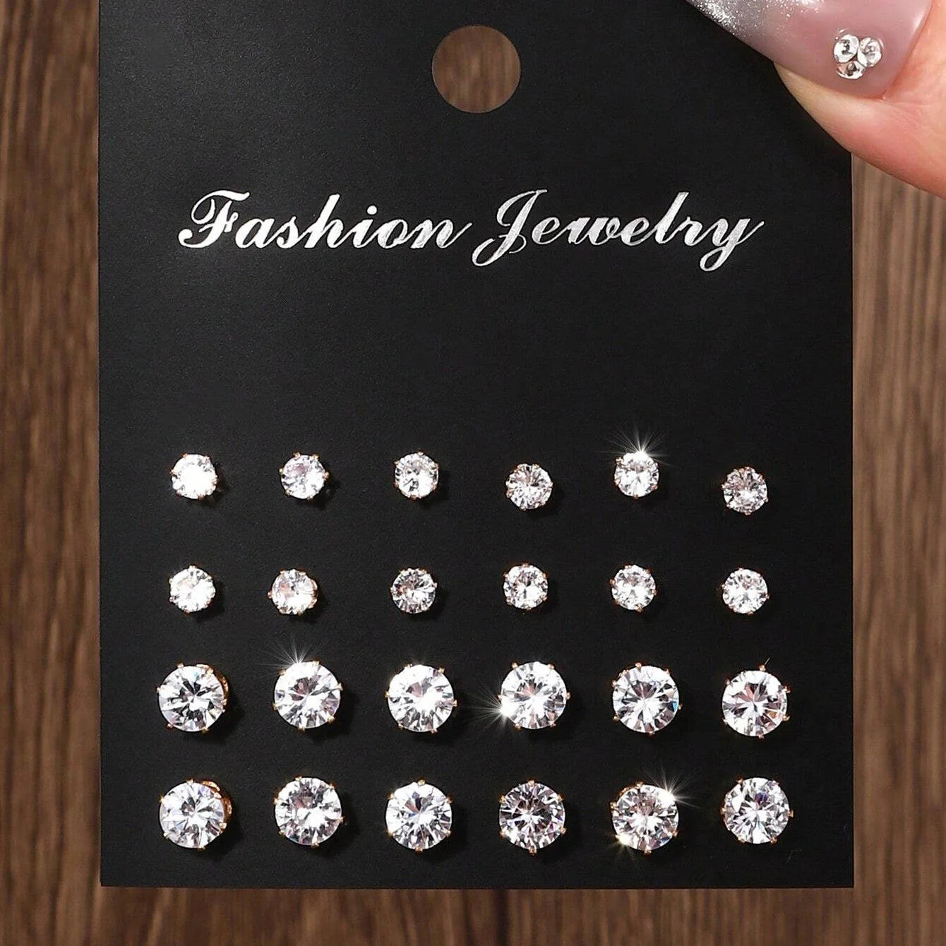 CrystalCharm 12-Pair Stud Set