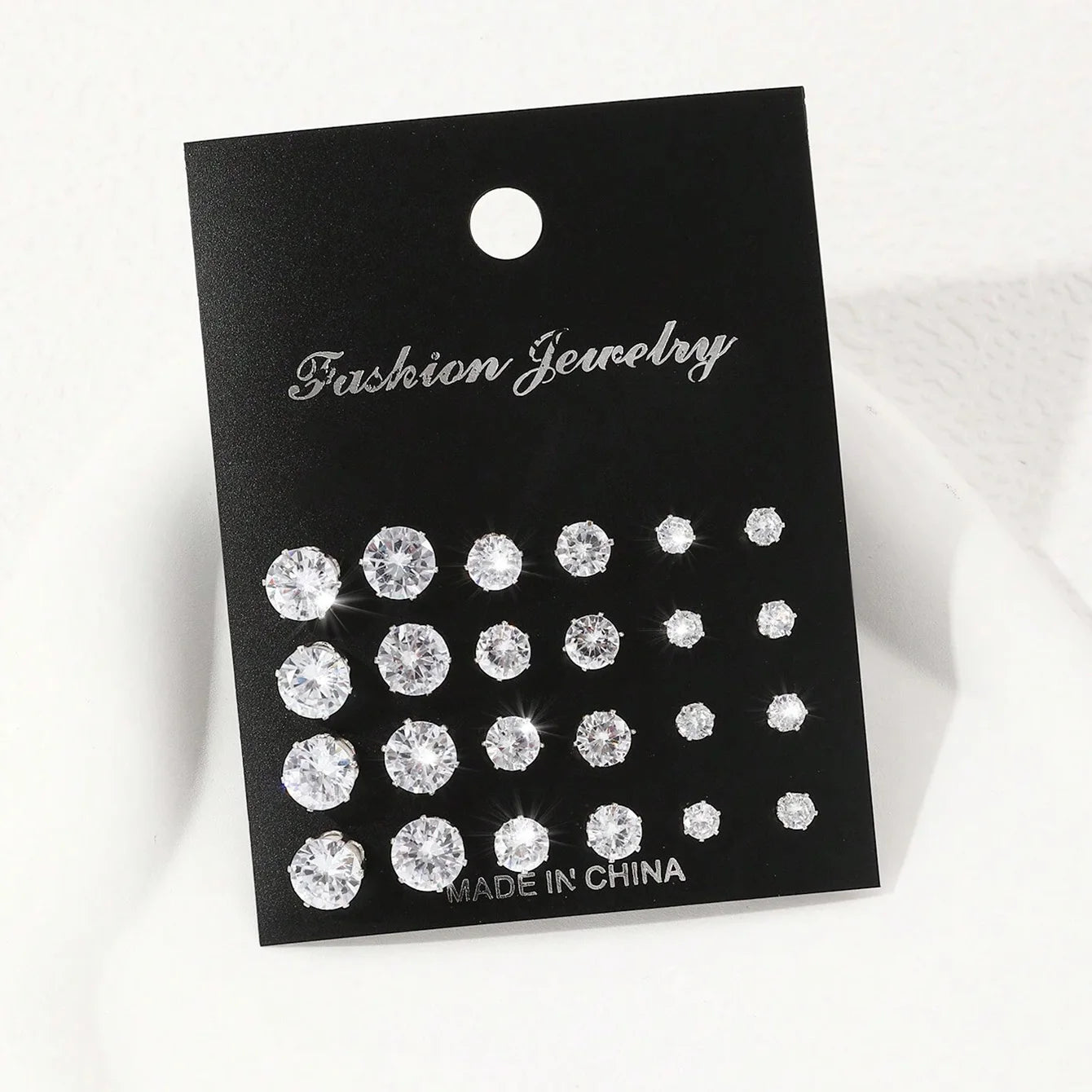 CrystalCharm 12-Pair Stud Set