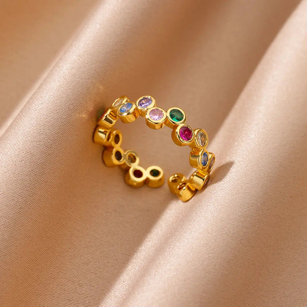 Aurora Heart Zircon Ring