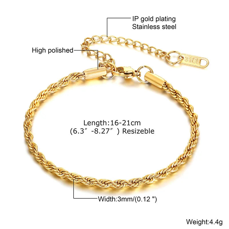 Aurea Herringbone Stack Bracelet