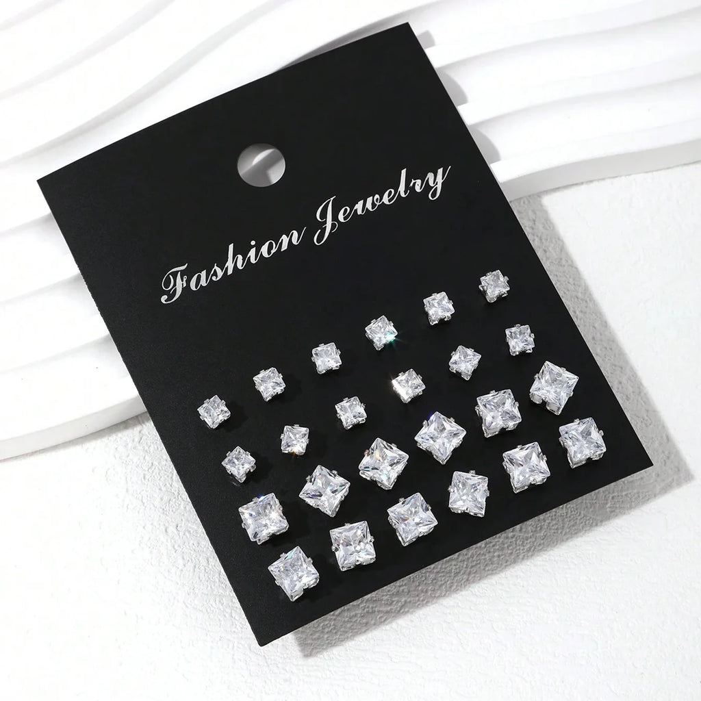 CrystalCharm 12-Pair Stud Set
