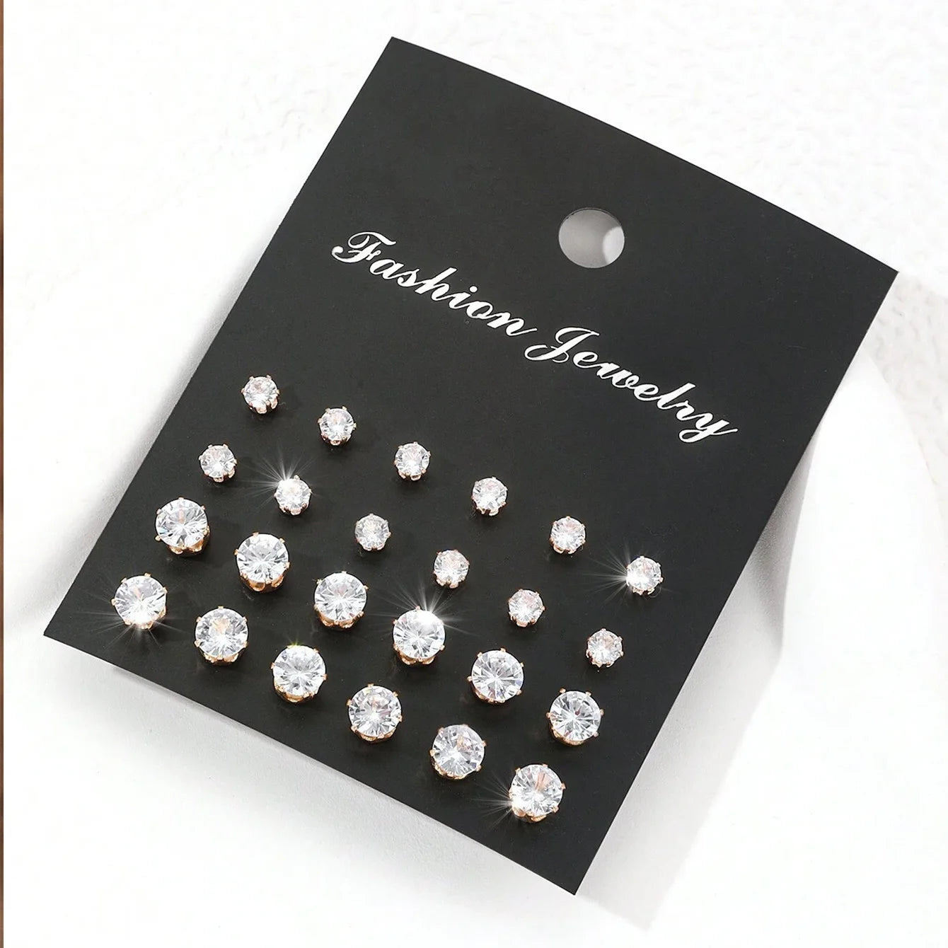 CrystalCharm 12-Pair Stud Set