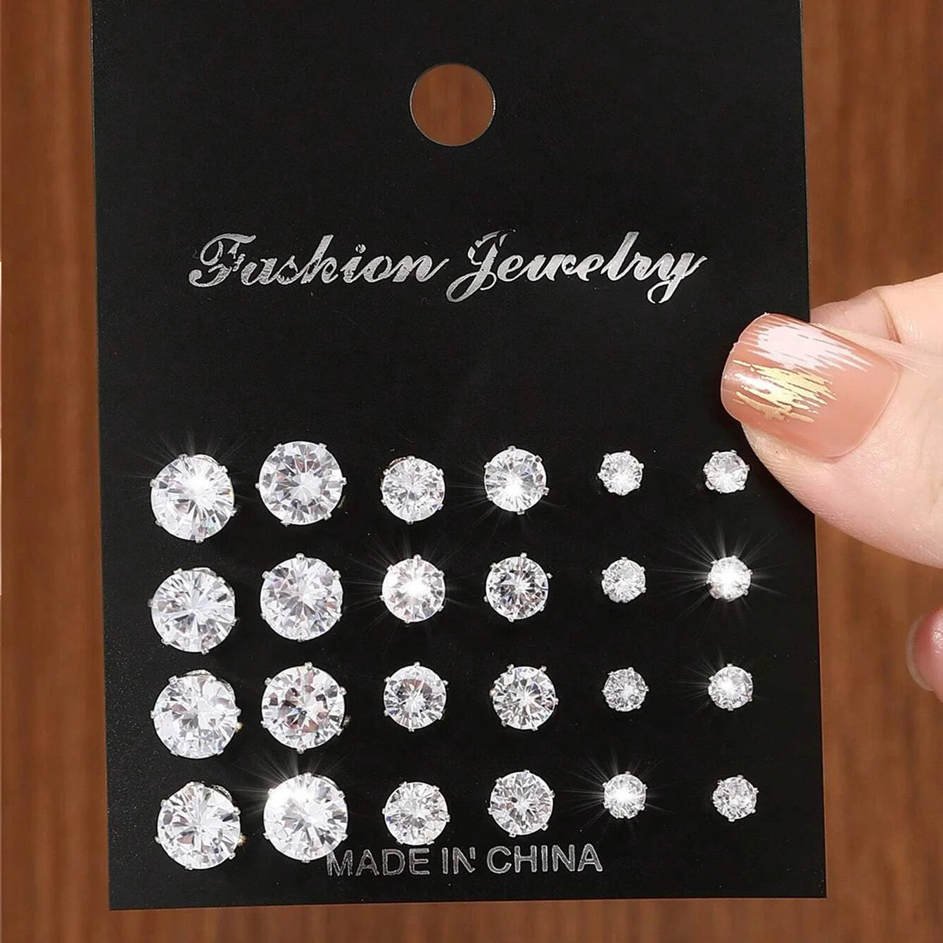 CrystalCharm 12-Pair Stud Set