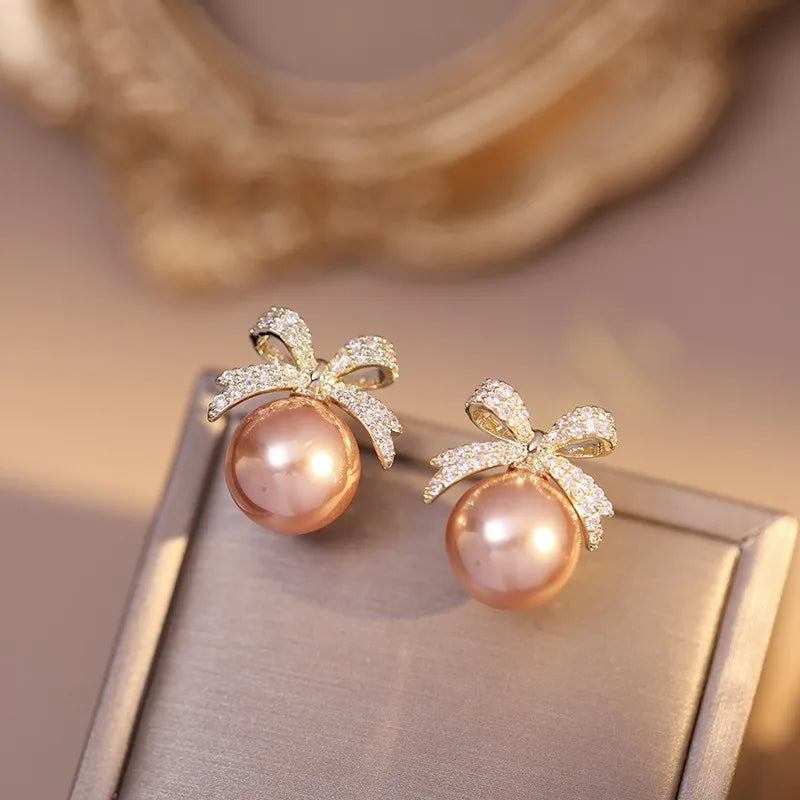 LunaBow Pearl Studs