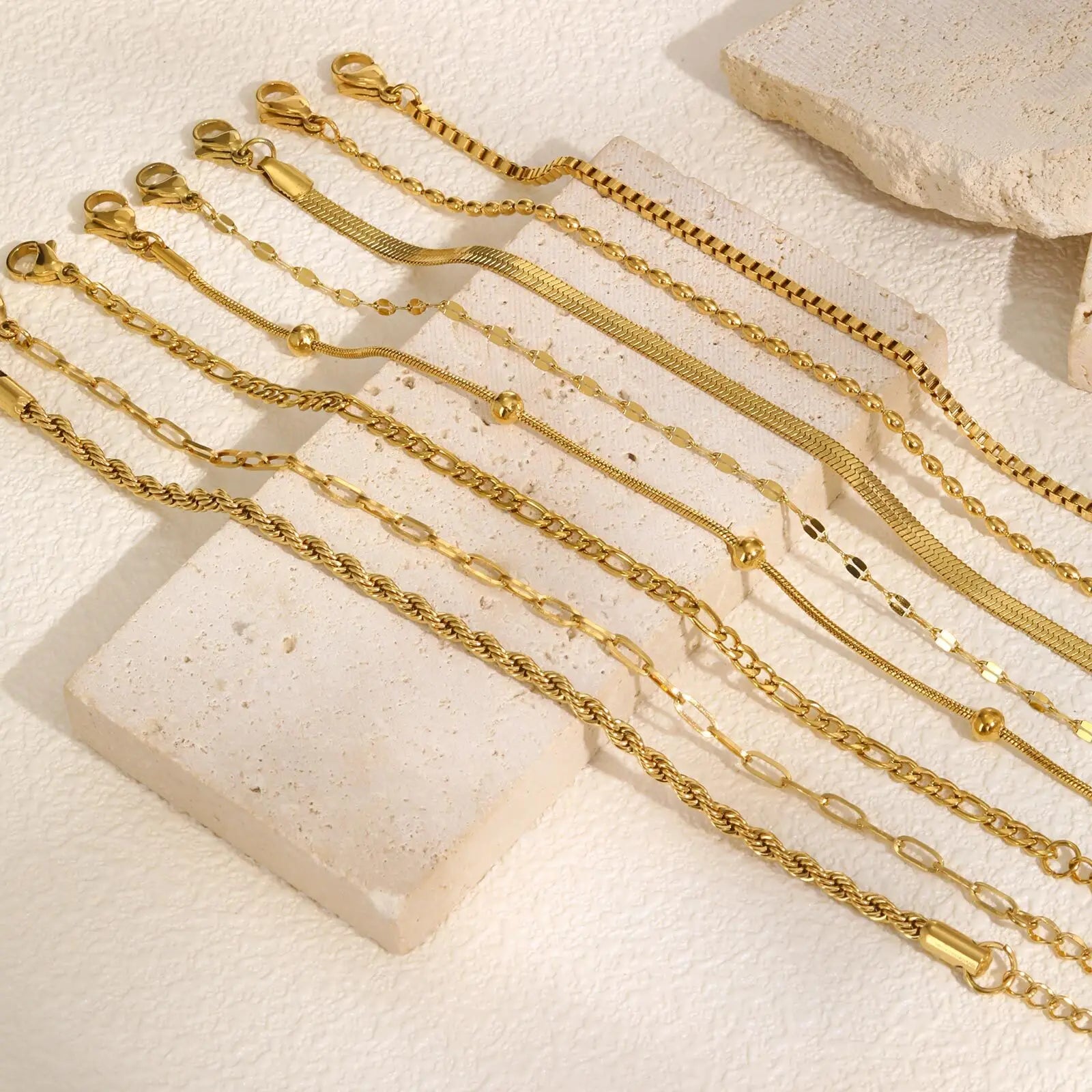 Aurea Herringbone Stack Bracelet