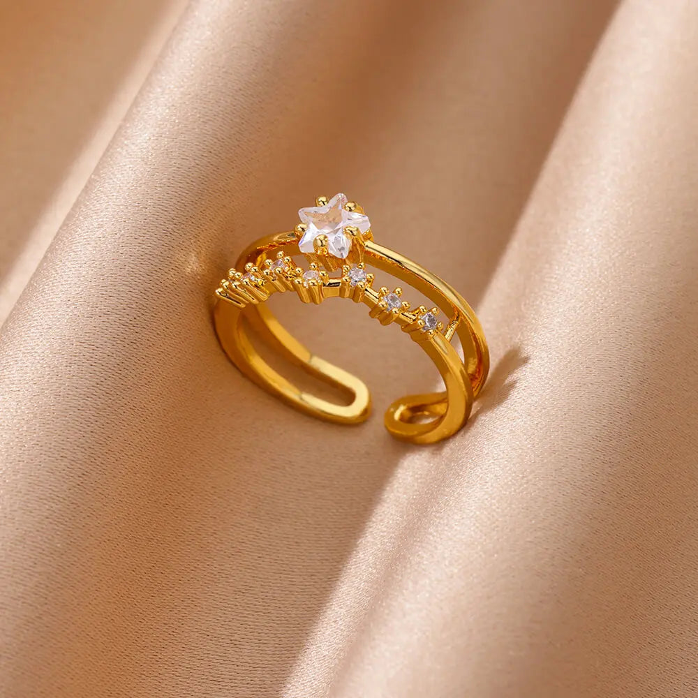Aurora Heart Zircon Ring