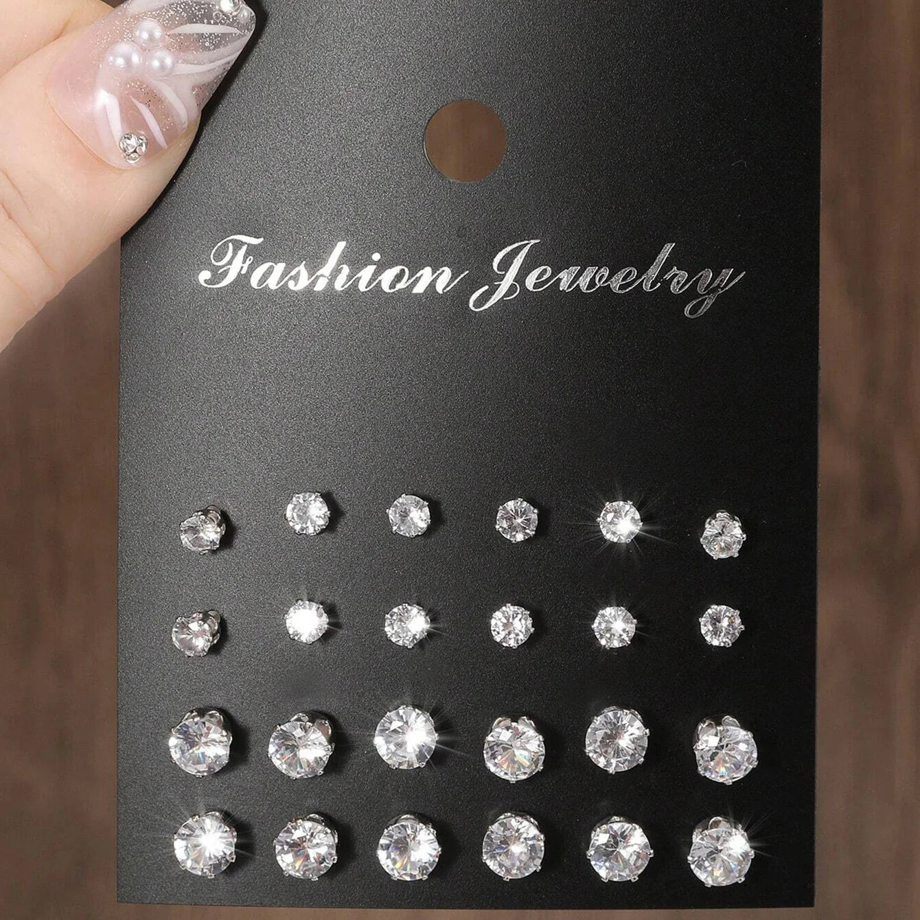 CrystalCharm 12-Pair Stud Set